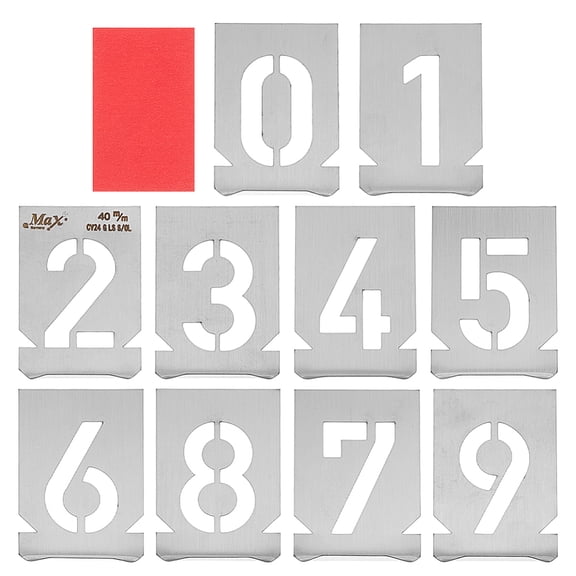 10Pcs 10 Styles Numbers Stencil Stainless Steel Stencils Reusable 0-9 Digital Template Metal Stencil Templates