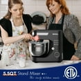 thumbnail image 5 of WHALL Stand Mixer - 5.5Qt 12-Speed Tilt-Head Electric Kitchen Mixer with Dough Hook/Wire Whip/Beater, Stainless Steel Bowl (Black) New, 5 of 8