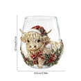 thumbnail image 2 of Qjidjing 15oz Highland Cow Glass Cup, Christmas Decorative Stemless Wine Glass for Cocktails, Milk, Party, Holiday Decor, 2 of 6