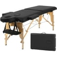 thumbnail image 1 of BestMassage Table de Massage Lit de Massage 73” de Long 2 Pliage Portable Étui de Transport Hauteur Réglable Visage, Noir, 1 of 7
