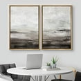 thumbnail image 2 of IDEA4WALL Framed Canvas Print Wall Art Set Brown and Gray Grunge Paint Stroke Landscape Abstract Modern Art Minimalist Chic Relax/Calm for Living Room, Bedroom, Office - Natural 16"x24"x3, 2 of 5