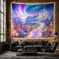 thumbnail image 6 of Aurora Night Sky Over Wintry Fantasy Scene, Mystical Fantasy Style for Space Lovers, Aurora Wall Decor Housewarming Gift, Tapestry Wall Hanging for Bedroom and Dorm, 6 of 7
