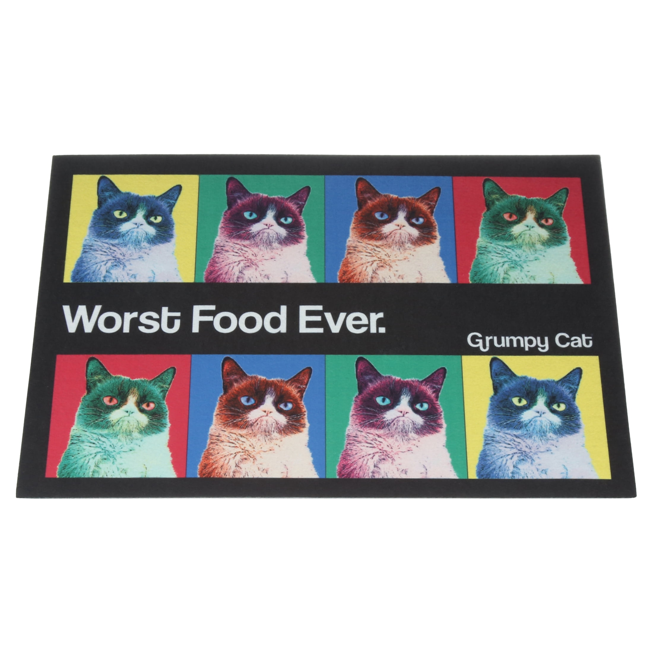 Grumpy Cat Pop Art Non-Slip Pet Food Mat