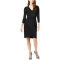 thumbnail image 1 of Vestido Vaina I-N-C Fruncido Negro XXL, 1 of 2
