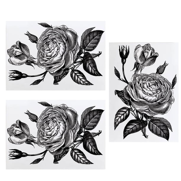 Naiovety 3 uds pintura impresa rosa sin marco flor boceto pared negro blanco póster regalo colgante para el hogar dormitorio sala de estar Decoración del hogar Naiovety HA010918-00