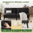 thumbnail image 6 of Walsunny Convertible Futon Sofa Bed, Foldable Sleeper Futon with 3-Angle Adjustment, Multifunctional Folding Futon Couch for Small Space, Black, 6 of 7