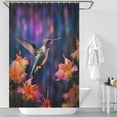 thumbnail image 2 of Flower Hummingbird Shower Curtain Cloth Fabric Bathroom Decor with Hooks, 2 of 5