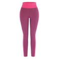 thumbnail image 3 of QLEICOM Womens Yoga Pants Capri Leggings High Waist Tummy Control Slimming Booty Running Butt Lift Tights With Pockets Workout Leggings Athletic Pants Tummy Control Leggings Pink L, 3 of 5