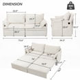 thumbnail image 2 of 3-in-1 Corduroy Convertible Sofa Bed with Side Storage & USB - 73.6inch, 2 of 10