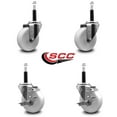 thumbnail image 2 of 4 Inch Nylon Wheel Swivel 3/4 Inch Expanding Stem Caster Set 2 Brakes SCC, 2 of 2