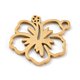 thumbnail image 2 of Golden Plated 304 Stainless Steel Pendants Laser Cut Flower 17.5x15.5x1mm Hole: 1.6mm, 2 of 3