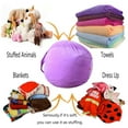 thumbnail image 5 of 100Fens Kids Stuffed Plush Toy Storage Bag Soft Pouch Stripe Fabric Chair, 5 of 5