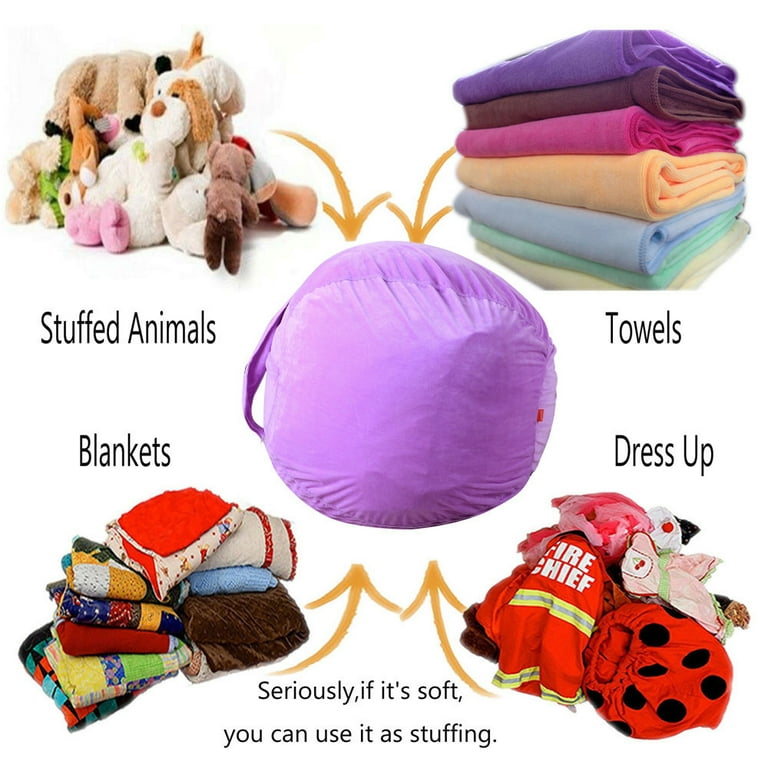 Best Stuffed Animal Storage Bean Bag Chair Premium Cotton Canvas Toy Organizer for Kids Bedroom Perfect Storage Solution for Plush Toys Blankets