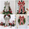 thumbnail image 2 of 3PCS Buffalo Plaid Christmas Tree Topper Decoration - Red White Black Burlap Bow - Rustic Farmhouse Xmas Decoration Home Decor ,9*16", 2 of 8