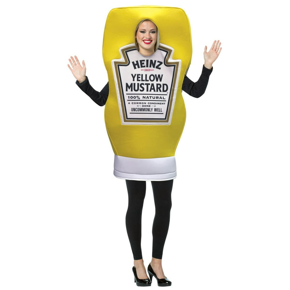 Heinz Mustard Squeeze Bottle Neutral Adult Halloween Costume, One Size