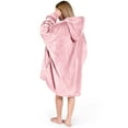 thumbnail image 3 of Bare Homey Plush Sherpa Wearable Blanket - Fluffy & Soft - Lightweight - Adult, Light Pink, 3 of 9