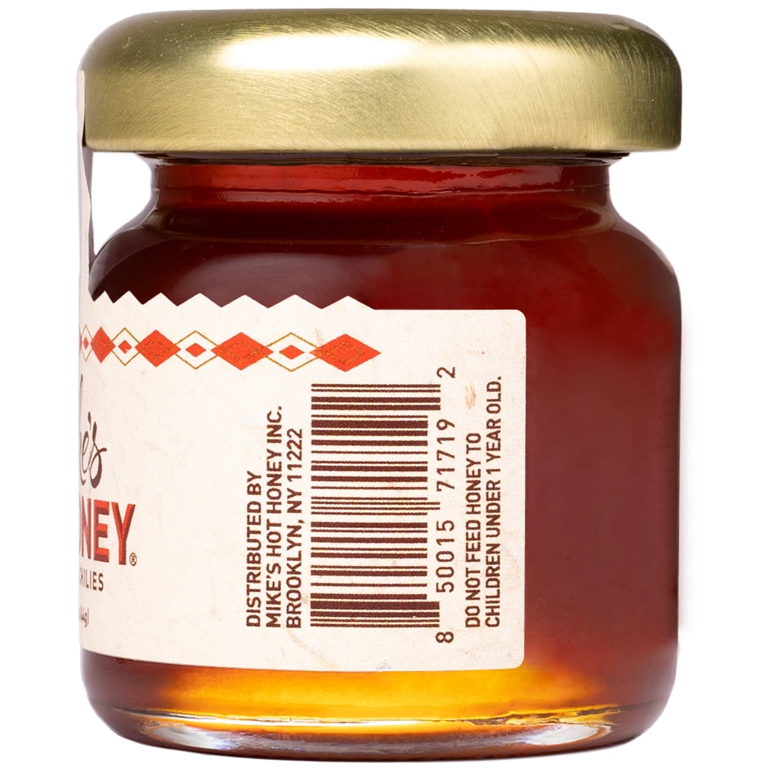 (6 pack) Mike's Hot Honey Infused with Chilies, Glass Mini Jar, 1.55 oz, Gluten Free