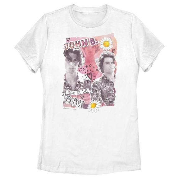 Women's Outer Banks Pogues for Life Graphic Tee White Small