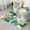 Gold Teal Blue, variant on White Gray Red Marble Pattern Bathroom Rugs Sets 3 Piece,Toilet Cover Set,Absorbent Non Slip Bathroom Mats Sets with U-Shaped Contour Rug Toilet Rug Set