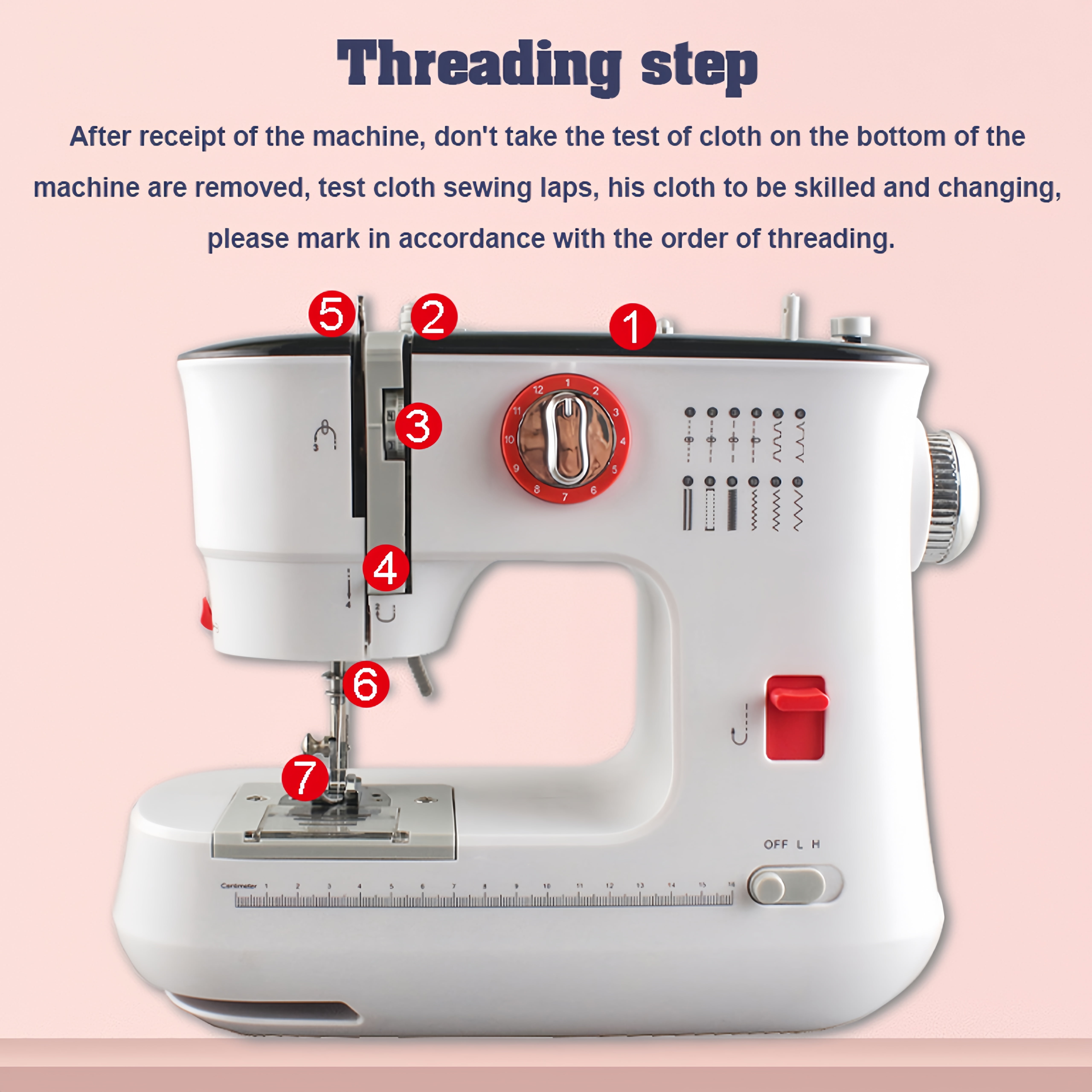 Sewing Machine, 12 Needle Electric Sewing Machine Mini Two-thread Sewing Machine Foot Pedal US 110V, 519 Sewing Machine to Meet Sewing Needs