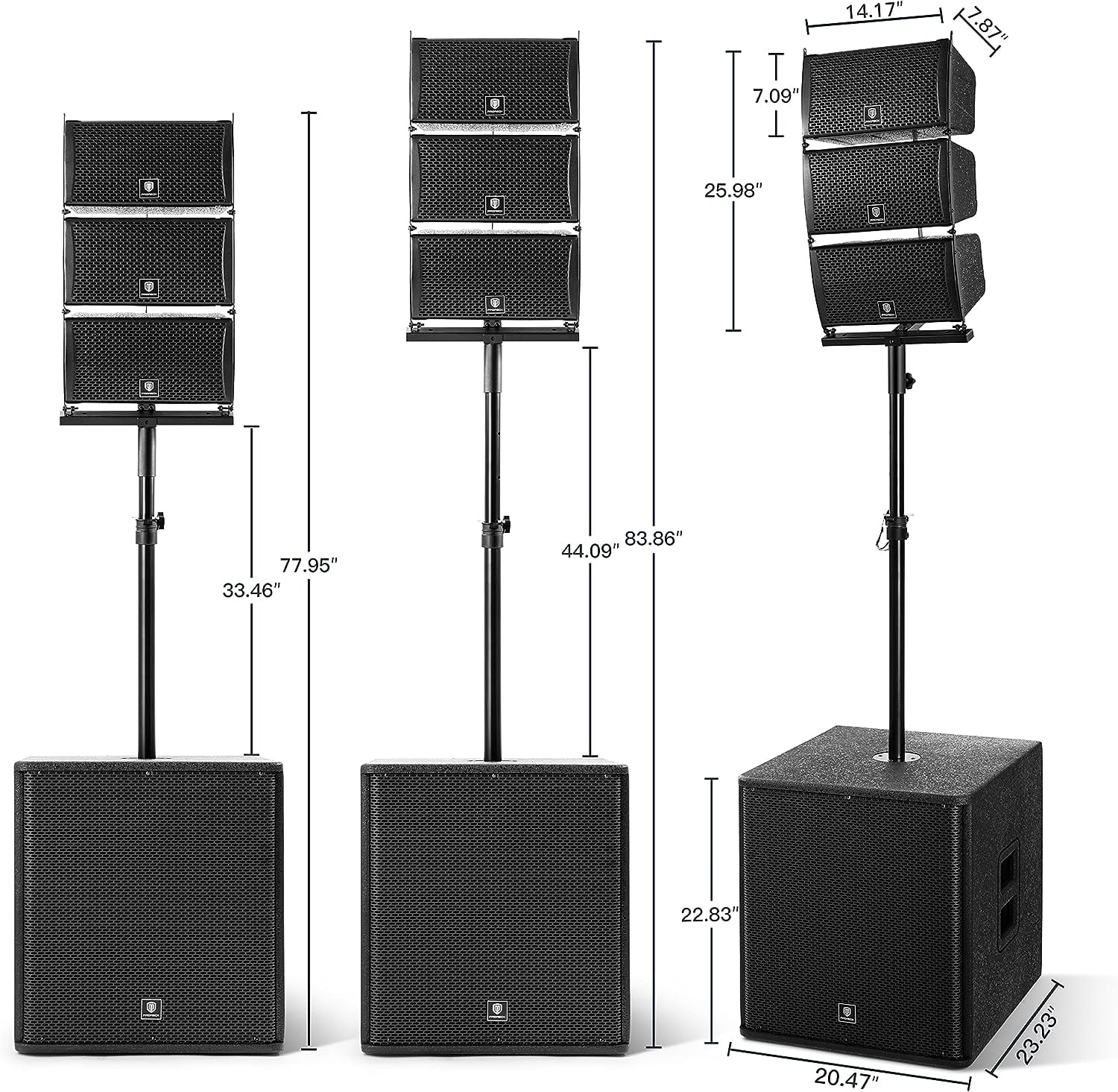 PRORECK Club 8000 18" Stereo DJ/Powered PA Speaker System Combo with Bluetooth and Subs
