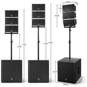 PRORECK Club 8000 18 Stereo DJ/Powered PA Speaker System Combo with Bluetooth and Subs
