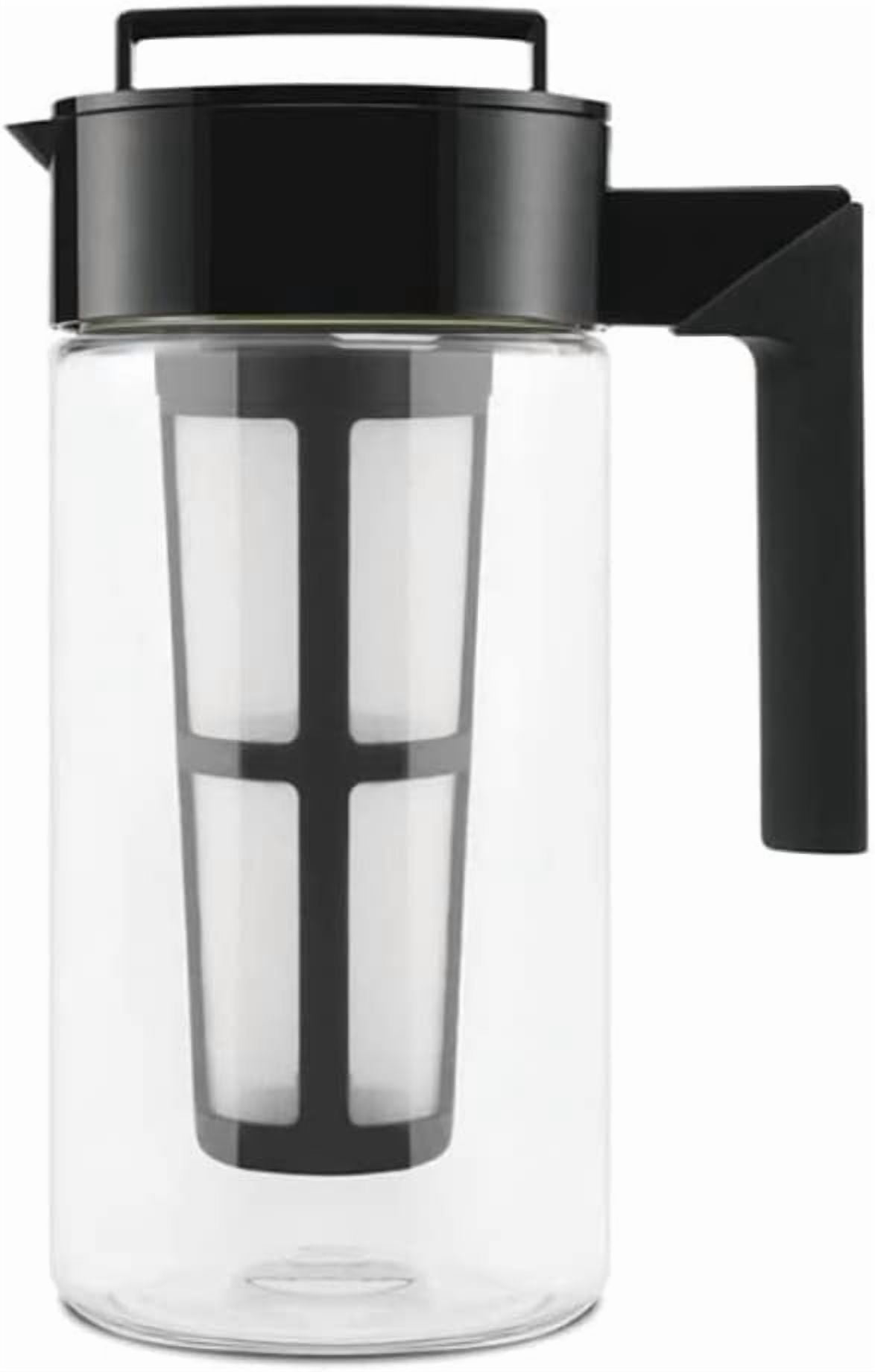 Takeya Cold Brew Tritan Plastic Coffee Maker Pitcher with Airtight Lid, 1 Quart, Black