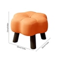 thumbnail image 3 of Hyknon Small Foot Stool Ottoman, Floral Round Faux Leather Wood Leg Foot Rest for Couch, Under Desk Pouf Footstool Footrest for Living Room Bedroom, Entryway Padded Household Seating Stool, Orange, 3 of 7