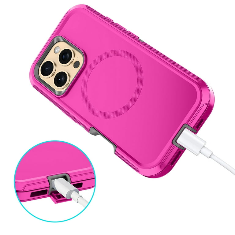 Rugged Case For IPhone 16 Pro Max Compatible With MagSafe, Heavy Duty Shockproof Magnetic Cover With Kickstand And Lanyard, Drop-Proof Military-Grade
