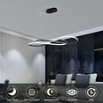 thumbnail image 5 of 39inch Modern LED Pendant Light, Infinity Design Hanging Ceiling Fixture, Adjustable Height, Dimmable for Living Room, Dining Room, Bedroom, Black Finish, 5 of 8