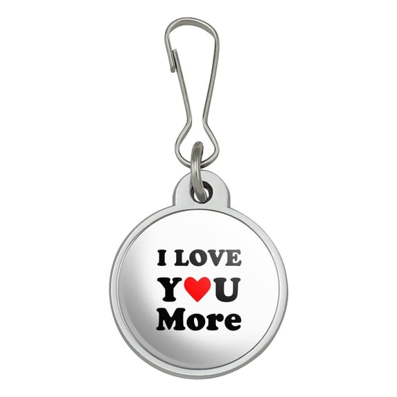 I Love You More with Heart Jacket Handbag Purse Luggage Backpack Zipper Pull Charm