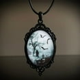 thumbnail image 5 of AOOOWER Bat Cemetery Glass Pendant Necklace Choker Clavicle Chain Statement Jewelry, 5 of 12