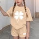 thumbnail image 3 of Vestido de manga corta para niños Día de San Patricio impreso conjunto de dos piezas niñas casual cuello redondo blusa y pantalones cortos, 3 of 6