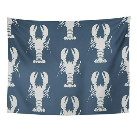 ZEALGNED Seafood Retro with Lobsters Color Cooking Crab Drawing Food Graphic Wall Art Hanging Tapestry Home Decor for Living Room Bedroom Dorm 51x60 inch