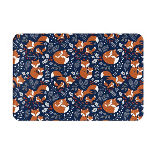 Balery Cute Foxes Felpudo de franela, resistente a las manchas y a la decoloración, para uso interior y exterior, fácil de limpiar, 40 x 60 cm