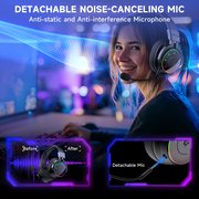 AYEDLOE Wireless Gaming Headset for PS5, Switch, PC, Bluetooth PS5 Headset with Microphone Noise Cancelling, Stereo Sound, 45H+ Battery, Black