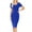 Denim Blue, variant on Womens Short Sleeve Bodycon Fitted Knee Length Midi Dress