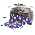 thumbnail image 4 of U.S. 250th Anniversary Mens Visor Cap Wig Adjustable Baseball Cap Golf Hats with Fake Hair Stars And Stripes Visors with Faux Fur Wig Tops and Adjustable Back C, 4 of 4