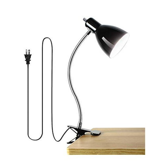 Lampe de Bureau, Lampes de Table Protectrices pour les Yeux, Lampe à Col de Cygne à Rotation 360 avec Pince, Lampe de Lecture à Pince, Lampe de Lecture Portable pour Livre, Lampe à Pince, Lampes de Bureau d'Étude pour Chambre et Bureau Éclairage Domestique (Noir)