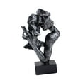 thumbnail image 5 of deevoka Abstract Face Sculpture Kissing Statue Kissing Lover Statue Crafts Love Figurine Vintage Silvery, 5 of 9
