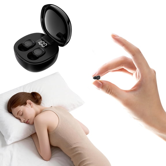 Small Mini Invisible Earbuds Wireless Bluetooth for Small Ears, Low Profile Tiny Discreet Hidden Sleeping Earbuds for Work Sleep, Invisible Headphones Buds (Black)
