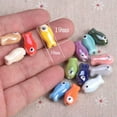 thumbnail image 5 of U8MO 10pcs 19x10mm Fish Shape Handmade Glossy Glazed Ceramic Porcelain Loose Beads-Khaki, 5 of 5