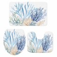 thumbnail image 2 of Ocean Coral Bathroom Rugs Set Watercolor Blue Green Orange Corals Sea Non Slip Absorbent Soft Bath Mats 3 Piece Set with Bathroom Rug, U-Shaped Floor Mat, Toilet Seat Cover Large Size, 2 of 9