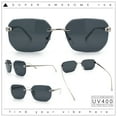 thumbnail image 2 of Luxury Gangster Bevel Rectangle Rimless Jaguar Hinge Showy Sunglasses Silver - Black, 2 of 8
