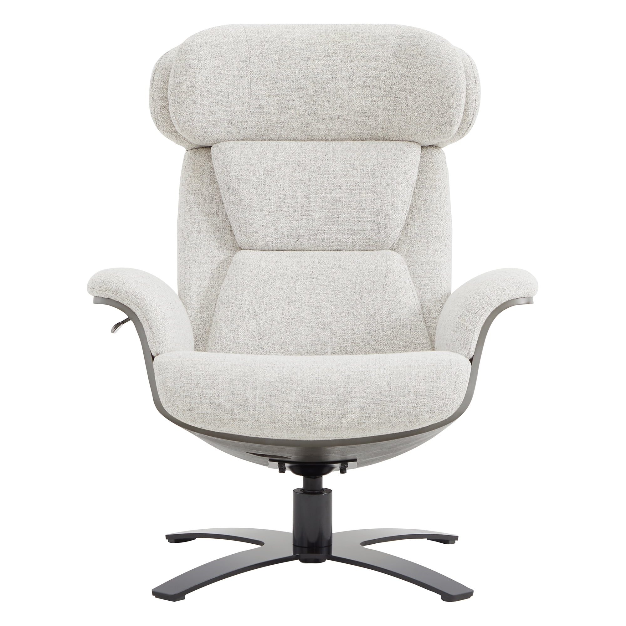 CHITA Swivel Recliner Chair with Ottoman Set & Adjustable Headrest, Fabric Lounge Accent Arm Chairs for Living Room Bedroom, Cloud
