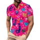 thumbnail image 4 of TaTaai Men's Valentine Print Turndown Collar Quarter Sleeve Pullover, Valentine's Day Gift, Casual Daily Outdoor T-Shirt Gift, 4 of 5