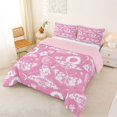 thumbnail image 2 of Homewish Hipple Moth Skull Full Size Comforter Sets,Happy Halloween Bedding Comforter Set,Pink,Moon Floral Duvet,Pink Reversible,3pcs,1 Comforter and 2 Pillowcases, 2 of 7