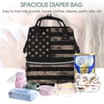 thumbnail image 5 of Pofeuu American Flag with Desert Camouflage Print Diaper Bag Backpack, Multifunction Travel Pack Maternity Baby Changing Bags, Large Capacity, Waterproof, 5 of 6
