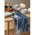 thumbnail image 6 of Vintage Navy Blue Table Runner 48 Inches, Marble Abstract Art Bed Runner Dresser Scarves Tabletop for Indoor Outdoor Parties/Ceremony/Banquet, 13" x 48", 6 of 8