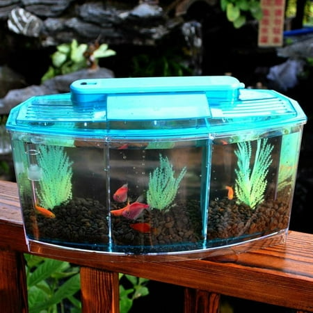 Aquarium Mini Fish Tank Colorful Split Mini Led Light Triple Cube